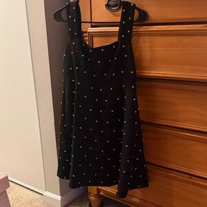 Endless Rose Black Mini Dress with Pearl Details